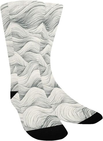 جوارب المشي لمسافات طويلة بنمط مموج بسيط - جوارب شتوية حرارية سميكة دافئة للأطفال الصغار للأولاد والبنات للمدرسة، والارتداء اليومي والأنشطة الخارجية in Kuwait