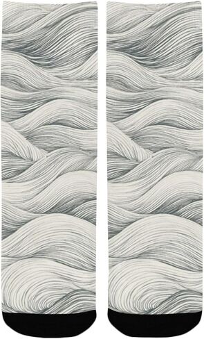 جوارب المشي لمسافات طويلة بنمط مموج بسيط - جوارب شتوية حرارية سميكة دافئة للأطفال الصغار للأولاد والبنات للمدرسة، والارتداء اليومي والأنشطة الخارجية in Kuwait