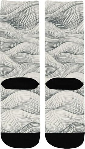 جوارب المشي لمسافات طويلة بنمط مموج بسيط - جوارب شتوية حرارية سميكة دافئة للأطفال الصغار للأولاد والبنات للمدرسة، والارتداء اليومي والأنشطة الخارجية in Kuwait