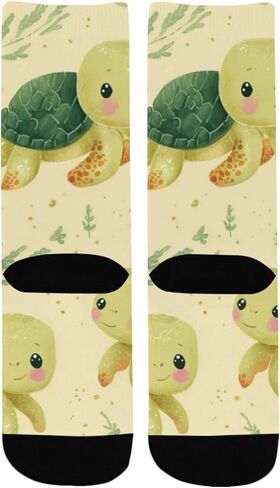 جوارب لطيفة للتنزه سيرًا على الأقدام باللون الأخضر على شكل سلاحف البحر - جوارب شتوية حرارية سميكة دافئة للأطفال الصغار للأولاد والبنات للمدرسة، والارتداء اليومي والأنشطة الخارجية in Kuwait