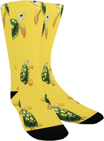 جوارب للمشي لمسافات طويلة على شكل سلاحف باللون الأصفر الليموني - جوارب شتوية حرارية سميكة دافئة للأولاد والبنات للمدرسة، والارتداء اليومي والأنشطة الخارجية in Kuwait