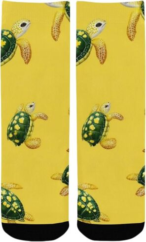 جوارب للمشي لمسافات طويلة على شكل سلاحف باللون الأصفر الليموني - جوارب شتوية حرارية سميكة دافئة للأولاد والبنات للمدرسة، والارتداء اليومي والأنشطة الخارجية in Kuwait
