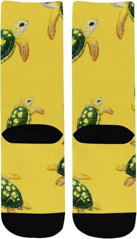 جوارب للمشي لمسافات طويلة على شكل سلاحف باللون الأصفر الليموني - جوارب شتوية حرارية سميكة دافئة للأولاد والبنات للمدرسة، والارتداء اليومي والأنشطة الخارجية in Kuwait
