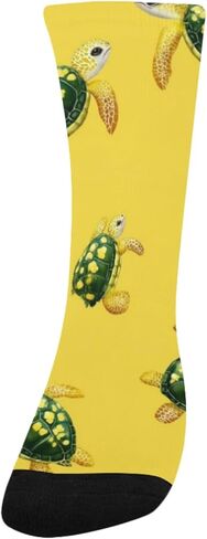 جوارب للمشي لمسافات طويلة على شكل سلاحف باللون الأصفر الليموني - جوارب شتوية حرارية سميكة دافئة للأولاد والبنات للمدرسة، والارتداء اليومي والأنشطة الخارجية in Kuwait
