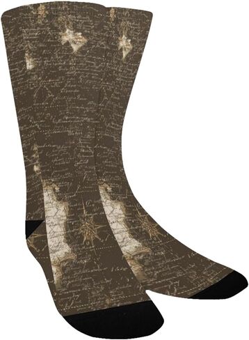 جوارب المشي لمسافات طويلة فنية بخريطة بحرية عتيقة - جوارب شتوية حرارية سميكة دافئة للأطفال الصغار للأولاد والبنات للمدرسة، والارتداء اليومي والأنشطة الخارجية in Kuwait