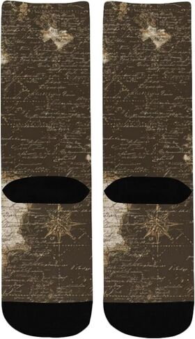 جوارب المشي لمسافات طويلة فنية بخريطة بحرية عتيقة - جوارب شتوية حرارية سميكة دافئة للأطفال الصغار للأولاد والبنات للمدرسة، والارتداء اليومي والأنشطة الخارجية in Kuwait