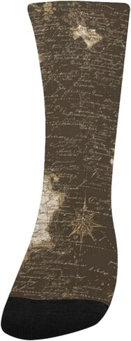 جوارب المشي لمسافات طويلة فنية بخريطة بحرية عتيقة - جوارب شتوية حرارية سميكة دافئة للأطفال الصغار للأولاد والبنات للمدرسة، والارتداء اليومي والأنشطة الخارجية in Kuwait