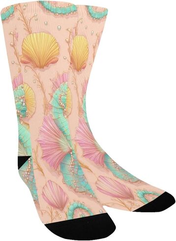 جوارب المشي لمسافات طويلة باللون الوردي الفاتح لفرس البحر - جوارب شتوية حرارية سميكة دافئة للأولاد والبنات للمدرسة، والارتداء اليومي والأنشطة الخارجية in Kuwait