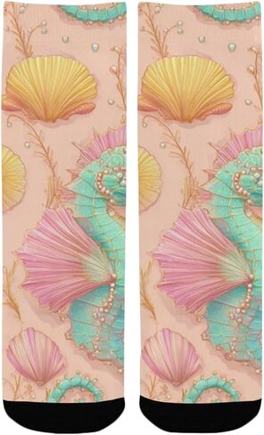 جوارب المشي لمسافات طويلة باللون الوردي الفاتح لفرس البحر - جوارب شتوية حرارية سميكة دافئة للأولاد والبنات للمدرسة، والارتداء اليومي والأنشطة الخارجية in Kuwait