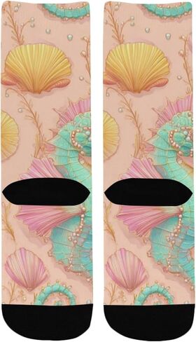 جوارب المشي لمسافات طويلة باللون الوردي الفاتح لفرس البحر - جوارب شتوية حرارية سميكة دافئة للأولاد والبنات للمدرسة، والارتداء اليومي والأنشطة الخارجية in Kuwait