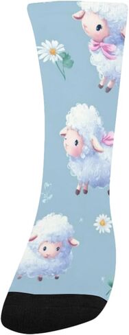 جوارب لطيفة للتنزه سيرًا على الأقدام بطبعة خروف باستيل - جوارب شتوية حرارية سميكة دافئة للأولاد والبنات الصغار للمدرسة، والارتداء اليومي والأنشطة الخارجية in Kuwait