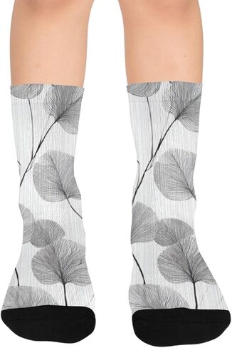 جوارب المشي لمسافات طويلة بنمط أوراق الشجر الرقيقة - جوارب شتوية حرارية سميكة دافئة للأولاد والبنات للمدرسة، والارتداء اليومي والأنشطة الخارجية in Kuwait