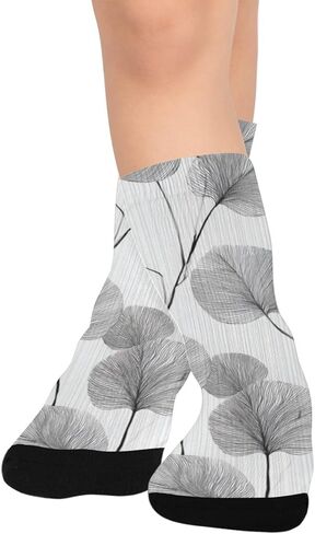 جوارب المشي لمسافات طويلة بنمط أوراق الشجر الرقيقة - جوارب شتوية حرارية سميكة دافئة للأولاد والبنات للمدرسة، والارتداء اليومي والأنشطة الخارجية in Kuwait