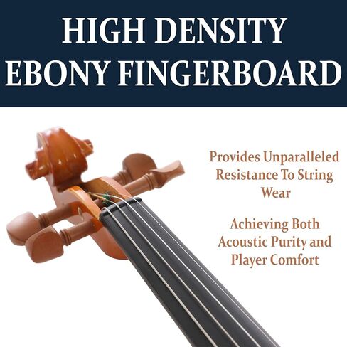 Cecilio Violin Solidwood Violin with 2 Brazilwood Bows, Rosin, Tuner, Shoulder Rest & Lesson Book – Ideal for Beginners, Size 3/4 in Kuwait