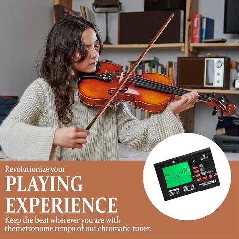 Cecilio Violin Solidwood Violin with 2 Brazilwood Bows, Rosin, Tuner, Shoulder Rest & Lesson Book – Ideal for Beginners, Size 3/4 in Kuwait