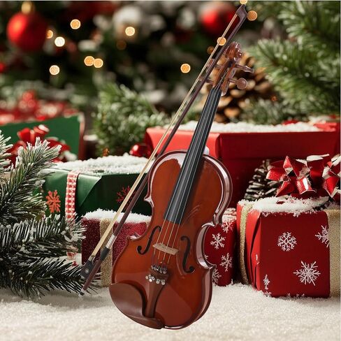 Cecilio Violin Solidwood Violin with 2 Brazilwood Bows, Rosin, Tuner, Shoulder Rest & Lesson Book – Ideal for Beginners, Size 3/4 in Kuwait