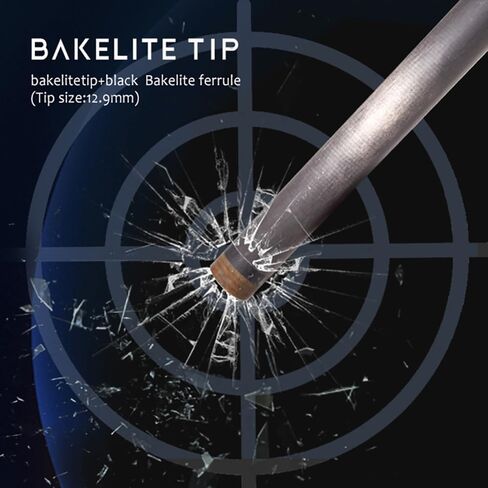 عصا القفز من ألياف الكربون مقاس 49 بوصة من EAGLEKING، عصا قفز البلياردو الاحترافية 1/3 مع رأس كسر كهربائي من الكربون لحمام السباحة/أسود 8 و9 كرات in Kuwait