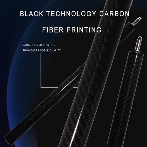 عصا القفز من ألياف الكربون مقاس 49 بوصة من EAGLEKING، عصا قفز البلياردو الاحترافية 1/3 مع رأس كسر كهربائي من الكربون لحمام السباحة/أسود 8 و9 كرات in Kuwait