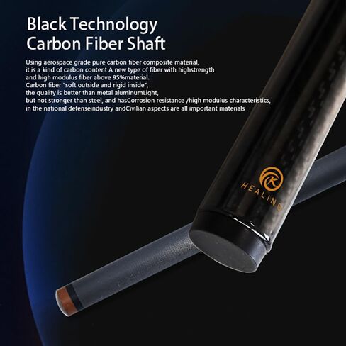 عصا القفز من ألياف الكربون مقاس 49 بوصة من EAGLEKING، عصا قفز البلياردو الاحترافية 1/3 مع رأس كسر كهربائي من الكربون لحمام السباحة/أسود 8 و9 كرات in Kuwait