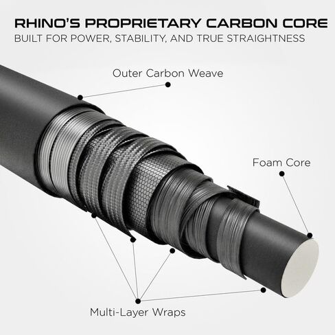 RHINO Must Pro Carbon Fiber Pool Cue Single Shaft, Super Low Deflection Billiard Cue Stick Shaft 30" with 11.8mm/12.5mm Nishiki Japan Tip, 5/16-18, 3/8-10, 3/8-8, Q-Loc Joint, Easy to Control in Saudi Arabia