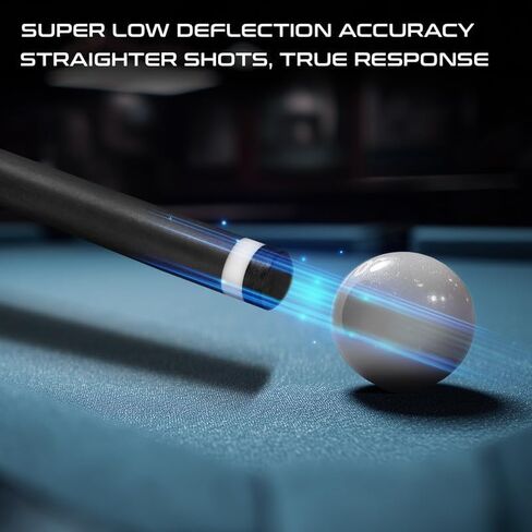 RHINO Must Pro Carbon Fiber Pool Cue Single Shaft, Super Low Deflection Billiard Cue Stick Shaft 30" with 11.8mm/12.5mm Nishiki Japan Tip, 5/16-18, 3/8-10, 3/8-8, Q-Loc Joint, Easy to Control in Saudi Arabia