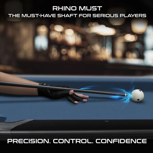 RHINO Must Pro Carbon Fiber Pool Cue Single Shaft, Super Low Deflection Billiard Cue Stick Shaft 30" with 11.8mm/12.5mm Nishiki Japan Tip, 5/16-18, 3/8-10, 3/8-8, Q-Loc Joint, Easy to Control in Saudi Arabia