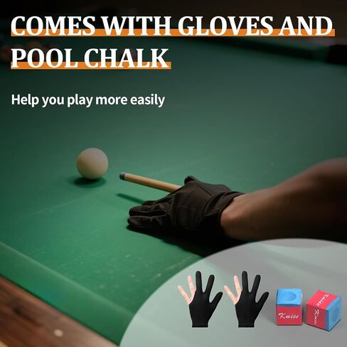 Kmise Pool Cue Stick Set of 4, New Upgraded Irish Linen Wire Grip, Canadian Maple Professional Pool Cues 21oz, 4 Colors Optional (Blue, Green, Red, Yellow in Kuwait