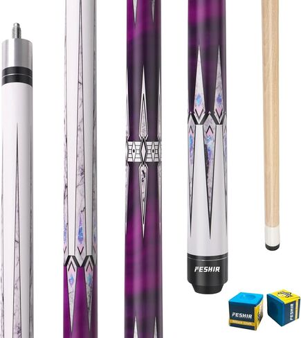 58 Inch 20oz Maple Billiard Pool Cue Stick Set with 12.5mm Tip, 3/8x8 Joint for Enhanced Control & Accuracy, Professional Low Deflection in Kuwait