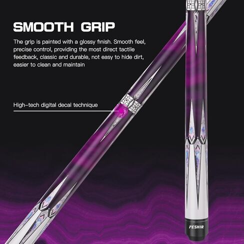 58 Inch 20oz Maple Billiard Pool Cue Stick Set with 12.5mm Tip, 3/8x8 Joint for Enhanced Control & Accuracy, Professional Low Deflection in Kuwait