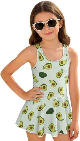 One Piece Swimsuits for Girls Sleeveless Skirt Swimsuit Cross Back Toddler Girl Bathing Suits in Kuwait