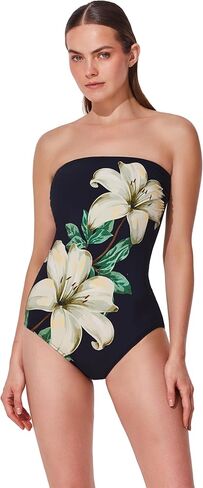 Gottex Women's Bandeau One Piece- Removable Adjustable Straps, Built-in Soft Cups, Tummy Control, Front & Back Lining in Saudi Arabia