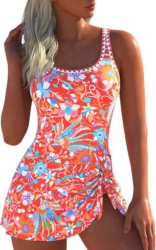 ملابس سباحة نسائية من قطعة واحدة من ROSEWE، ملابس سباحة متواضعة لتغطية البطن، فستان سباحة مطبوع للصيف in Kuwait