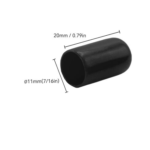 50Pcs Rubber End Caps ID 11mm (7/16 inch) Black Flexible Protective Caps Soft Elastic Dustproof Cover for Rod Tube Screw Bolt in Kuwait