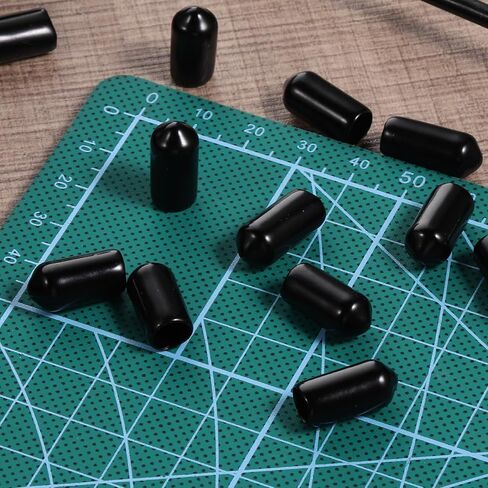 50PCS Black Round Rubber End Caps, 1/4 Inch 6.5mm Bolt Screw Thread Protector Cover Flexible Safety Tip Caps for Screw, Pipes, Rods, Cables in Kuwait