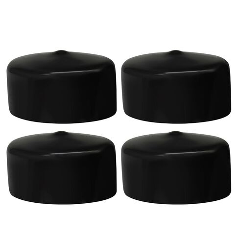 4 Pack 3 Inch Rubber End Caps, Flexible Rubber Cap PVC Plastic Plugs, Black Vinyl Covers Screw Thread Protectors Bolt Covers for Round Holes/Furniture Pipe/Dock Poles in Kuwait