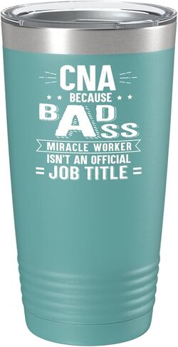 كوب CNA Tumbler - تصميم مهنة طبية للعامل المعجزة - كوب قهوة من الفولاذ المقاوم للصدأ باللون الأرجواني الفاتح سعة 20 أونصة لأسبوع مساعدي التمريض الوطني in Kuwait