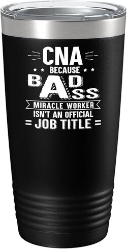 كوب CNA Tumbler - تصميم مهنة طبية للعامل المعجزة - كوب قهوة من الفولاذ المقاوم للصدأ باللون الأرجواني الفاتح سعة 20 أونصة لأسبوع مساعدي التمريض الوطني in Kuwait