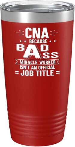 كوب CNA Tumbler - تصميم مهنة طبية للعامل المعجزة - كوب قهوة من الفولاذ المقاوم للصدأ باللون الأرجواني الفاتح سعة 20 أونصة لأسبوع مساعدي التمريض الوطني in Kuwait