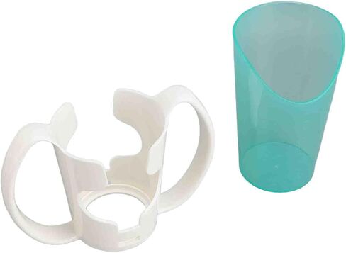 Focket Adult Sippy Cup, Spill Proof Lightweight Design with Curved Rim Beveled Mouth, Sippy Cup with Two Handles for Elderly Disabled Handicapped Patients in Saudi Arabia