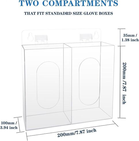 صندوق توزيع قناع الوجه من الأكريليك، حامل قفازات بجزئين، حامل قناع شفاف بغطاء، تخزين قناع أكريليك للاستعمال مرة واحدة على الحائط، منظم طبي in Kuwait