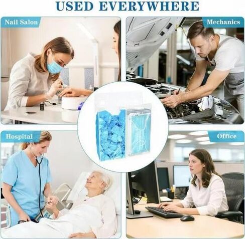 صندوق توزيع قناع الوجه من الأكريليك، حامل قفازات بجزئين، حامل قناع شفاف بغطاء، تخزين قناع أكريليك للاستعمال مرة واحدة على الحائط، منظم طبي in Kuwait