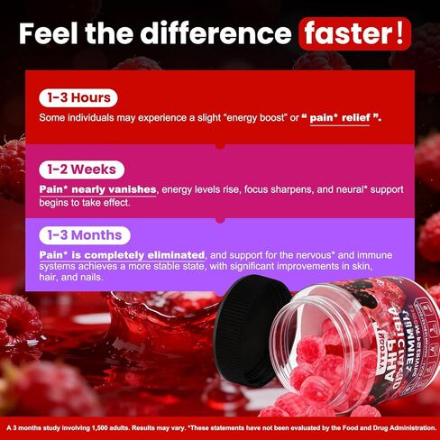 Alpha Lipoic Acid Gummies 2000mg Triple Strength Neuropathy Supplements - Liposomal ALA Complex for Brain & Liver & Skin and Nerve* Support, Sugar Free, 60 Counts, Raspberry Flavor in Saudi Arabia