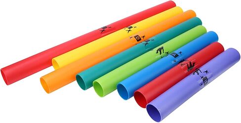 Drfeify Sound Tube, 8pcs Percussion Instrument Plastic Sound Tube Colorful Octave Kit Musical Toy for KidsOrff Children's Percussion Instruments in Saudi Arabia