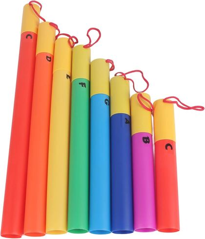 Drfeify Sound Tube, 8pcs Percussion Instrument Plastic Sound Tube Colorful Octave Kit Musical Toy for KidsOrff Children's Percussion Instruments in Saudi Arabia