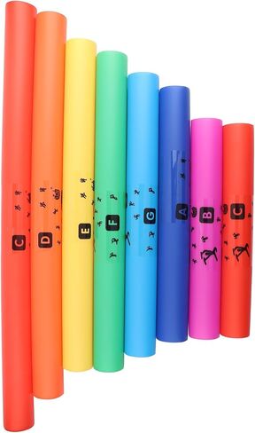 Drfeify Sound Tube, 8pcs Percussion Instrument Plastic Sound Tube Colorful Octave Kit Musical Toy for KidsOrff Children's Percussion Instruments in Saudi Arabia