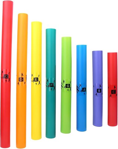 Drfeify Sound Tube, 8pcs Percussion Instrument Plastic Sound Tube Colorful Octave Kit Musical Toy for KidsOrff Children's Percussion Instruments in Saudi Arabia