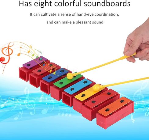 8 أدوات إيقاعية احترافية من إكسيليفون للأطفال مع 2 أفخاذ و1 صندوق أصفر in Saudi Arabia