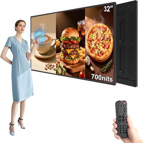شاشة رقمية تعمل باللمس مقاس 32 بوصة، شاشة إعلانية LCD عالية السطوع 700 شمعة، لافتات رقمية داخلية، مشغل CMS/USB/WiFi/Port، شاشة مقسمة ذكية، مفتاح مؤقت 7/24، Android 11OS in Kuwait