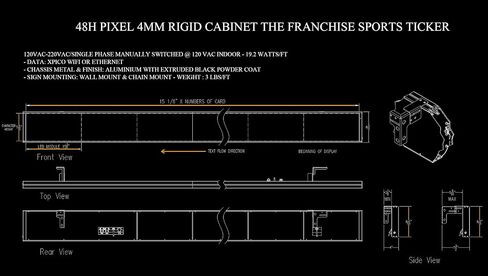 علامة شريط LED الرياضية ذات التغذية المزدوجة للامتياز | لوحة النتائج المباشرة | لرجل الكهوف والمكاتب والشركات in Kuwait