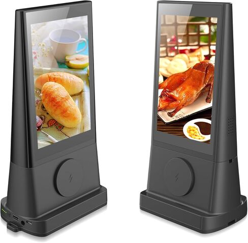 WeADS Digital Signage Display by WFI Connected,Digital Kiosk with Double Touch Screen Wireless Phone Charger,Restaurant menu Display for Auto Shops, Cafés, Bars & Commercial Stores (34800mAH Battery) in Kuwait